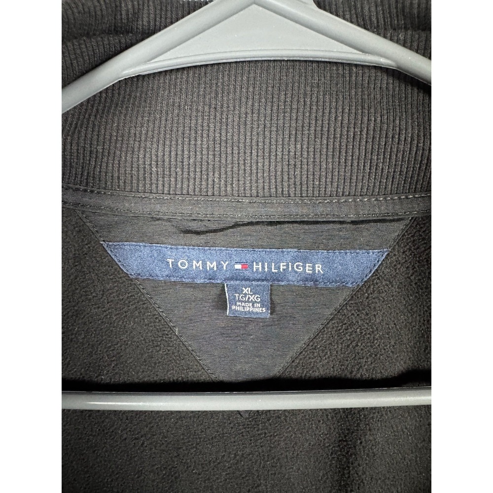 Tommy Hilfiger Mens XL Black Track Jacket Full Zip Mixed Media C887866650 Logo - Picture 2 of 11